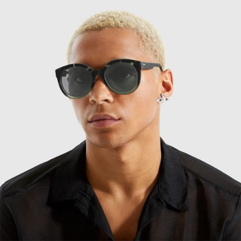 Komono Sonnenbrille Ellis emerald bobcat Rahmen, rauchgrau verlaufende Gläser, cat-Eye, style